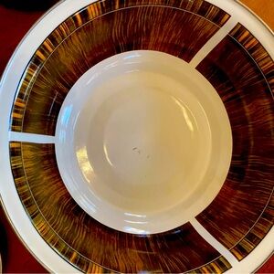 Vintage 5 piece enablement bowl set wood grain Paint.